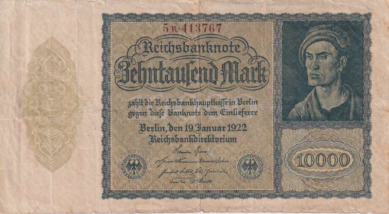 Germany, 10000 Mark, Reichbanknote 1922, P-72 VF (USED)