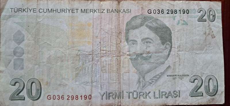 Turkey Banknotes 20 lire 2009 P224  VF