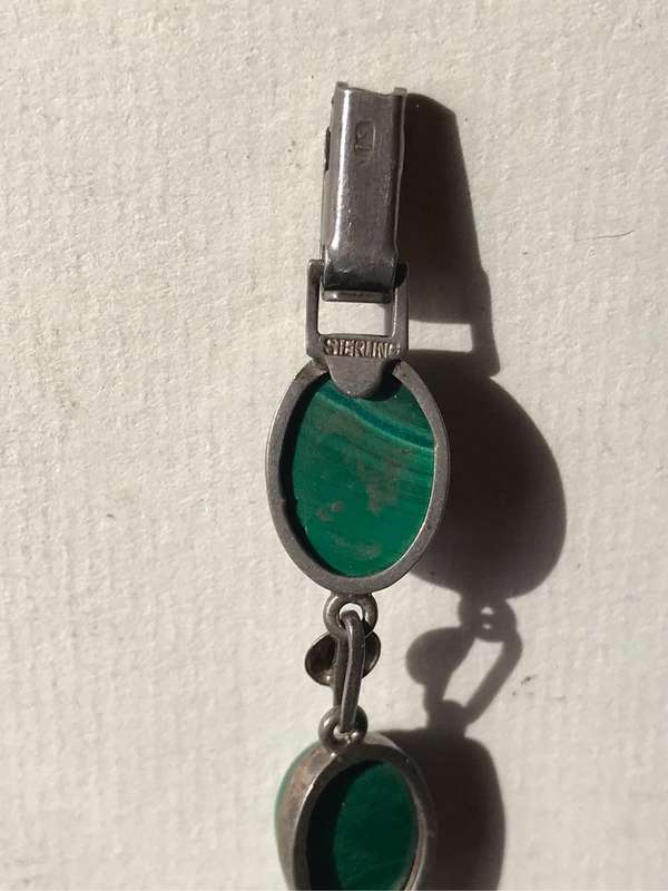 Vintage Malachite Sterling Silver bracelet