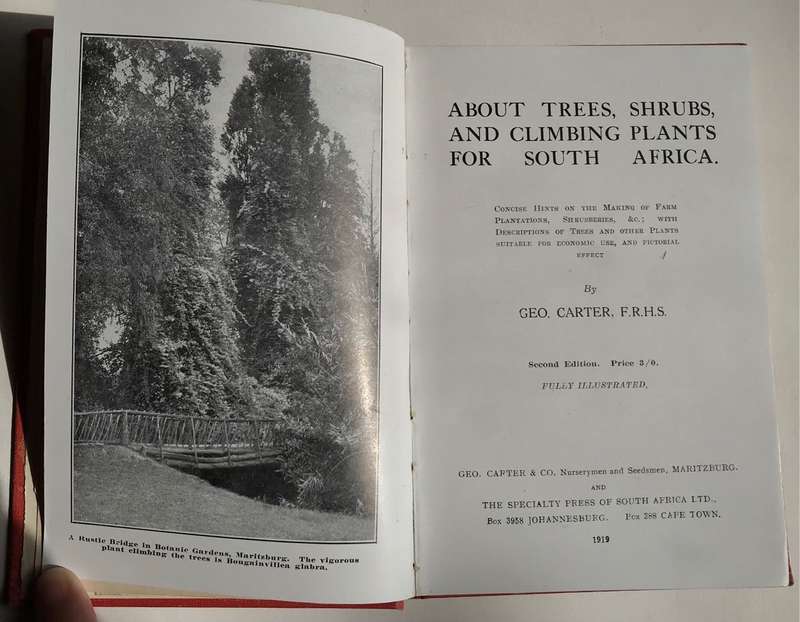About trees, shrubs, and climbing plants for South Africa by Geo. Carter