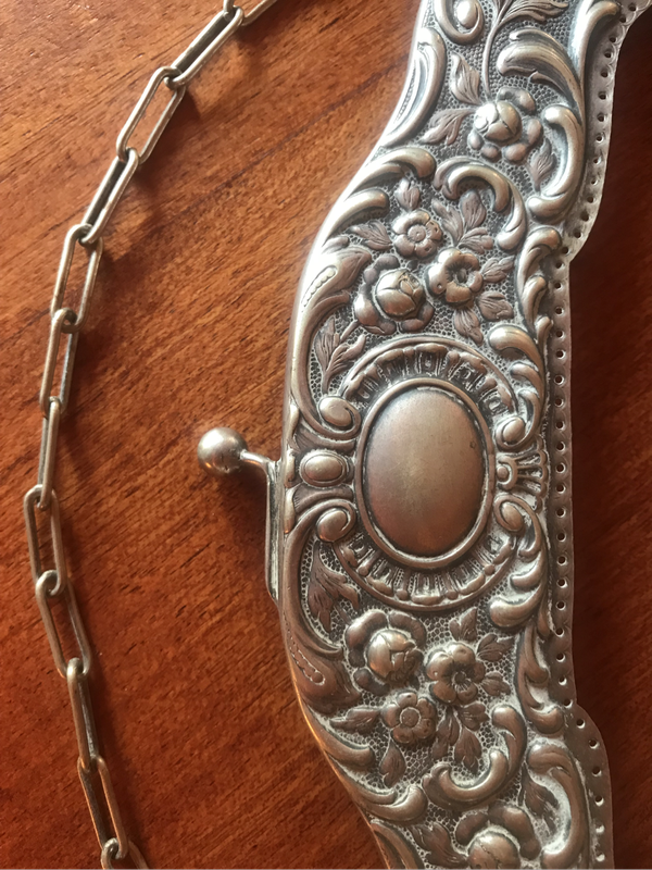 Antique metal purse/evening bag clasp