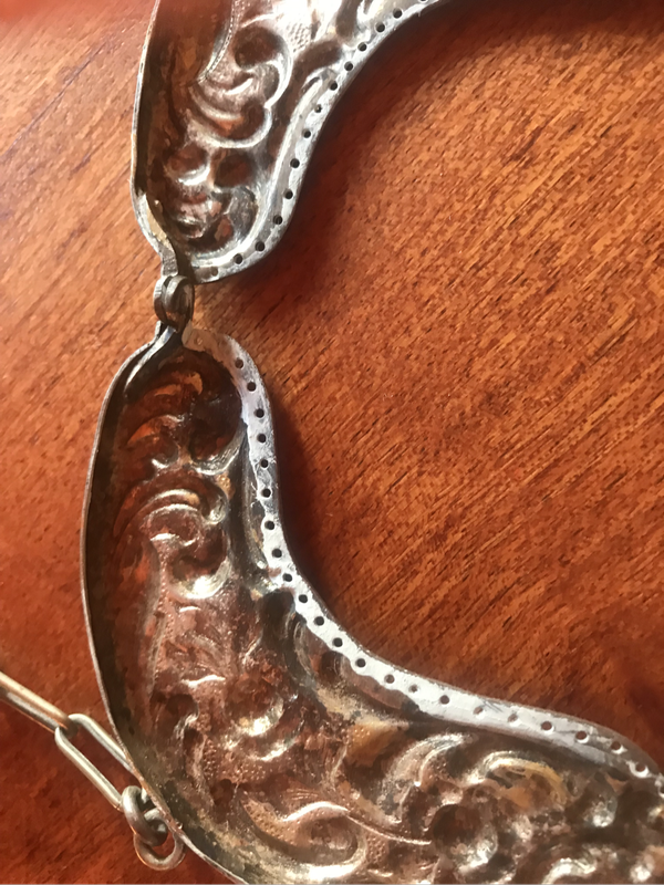 Antique metal purse/evening bag clasp