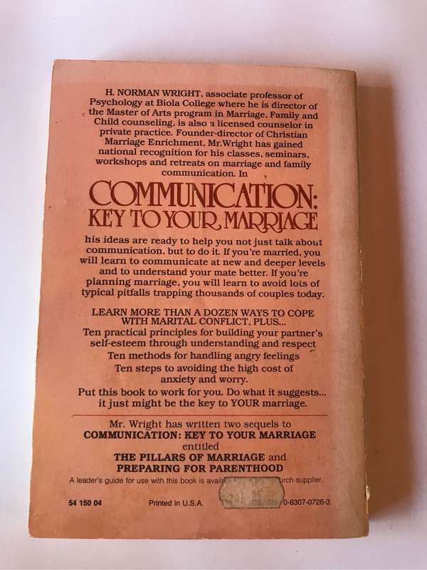 Communication: Key to Your Marriage by H. Norman Wright