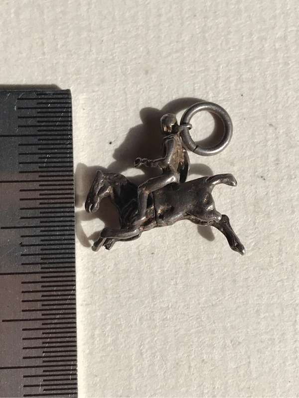 Vintage horse and rider charm (articulated)