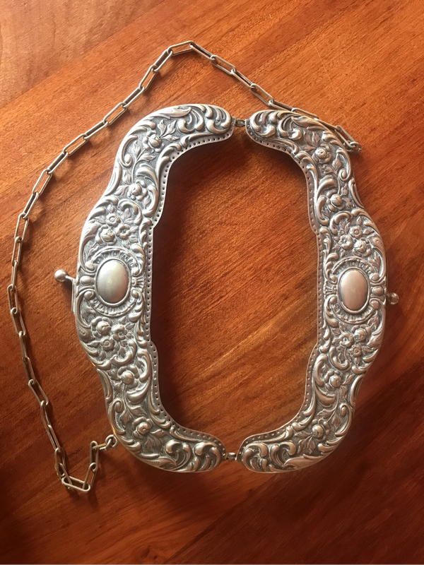 Antique metal purse/evening bag clasp