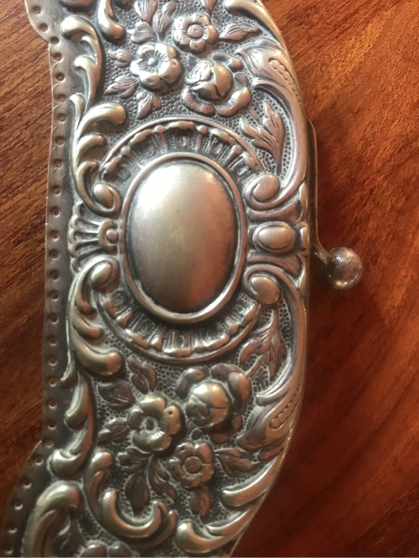 Antique metal purse/evening bag clasp