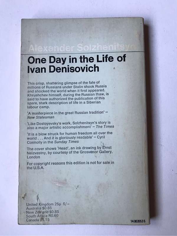 One Day in the Life of Ivan Denisovich by Aleksandr Solzhenitsyn