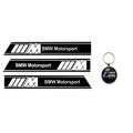 BMW styling set: Metal Keychain, stickers for Side Skirts and Bonnet