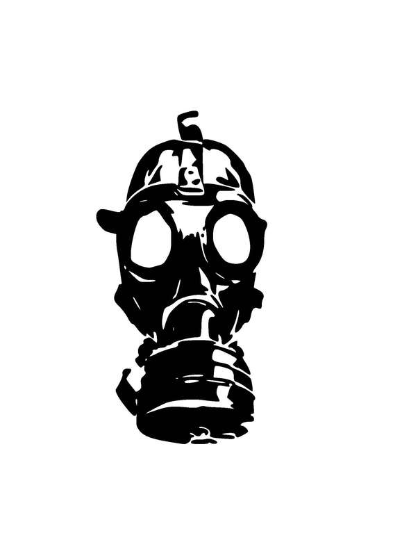 Gas Mask Sticker - black