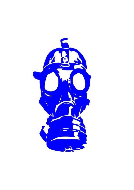 Gas Mask Sticker - blue