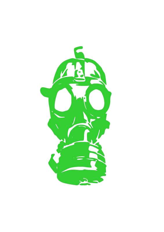 Gas Mask Sticker - green