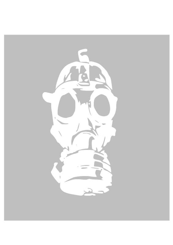 Gas Mask Sticker - white