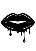 Drip Lips Sticker - black