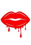 Drip Lips Sticker - red