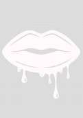 Drip Lips Sticker - white