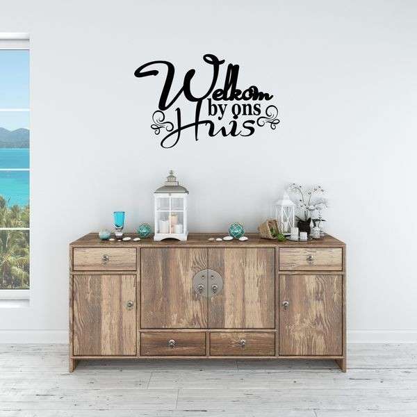 Welkom by ons huis Sticker Black Vinyl Wall Art -Afrikaans