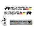 Metal R-Line decal and metal keychain with VW Motorsport stickers - Colour sport