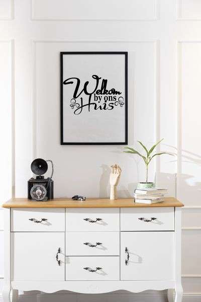 Welkom by ons huis Sticker Black Vinyl Wall Art -Afrikaans
