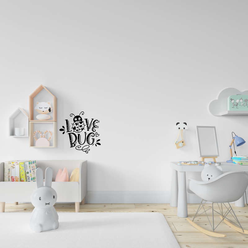 Vinyl Home Decor Wall Art - Love Bug - Black