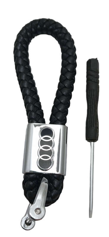 Audi Styling Set Metal Fender Decals - Metal Keychain & Quattro Stickers