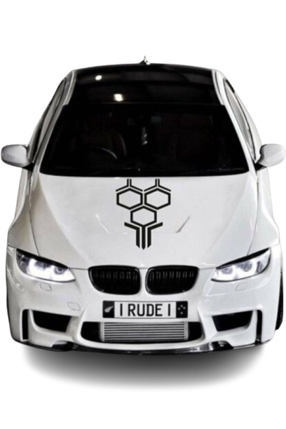 Honeycomb Car Vinyl Decal Sticker - Black