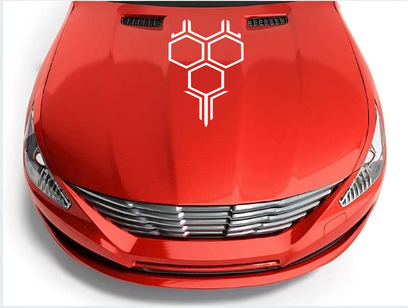 Honeycomb Car Vinyl Decal Sticker - White