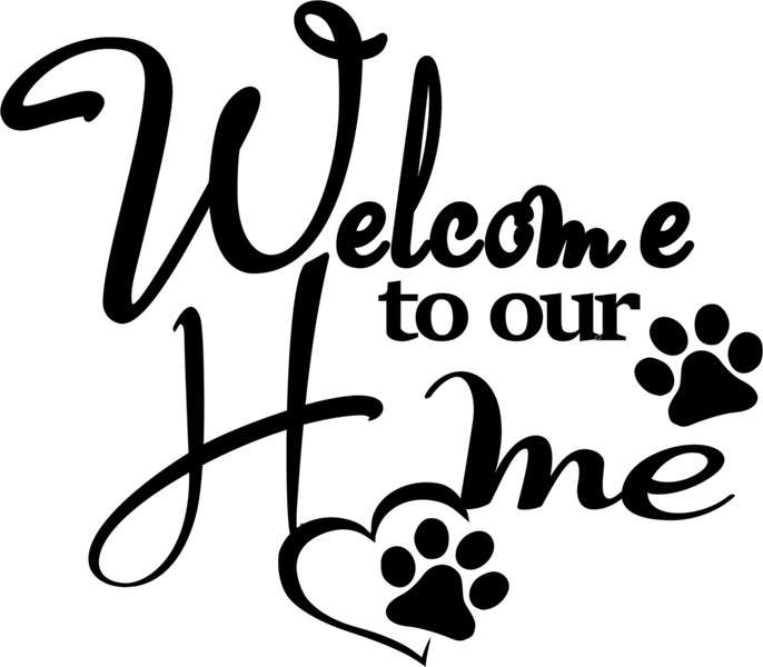 Welcome Home Sticker Black Vinyl Animals Black Vinyl Home Decor Wall Art