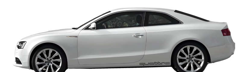 Audi Styling Set Metal Fender Decals - Metal Keychain & Quattro Stickers