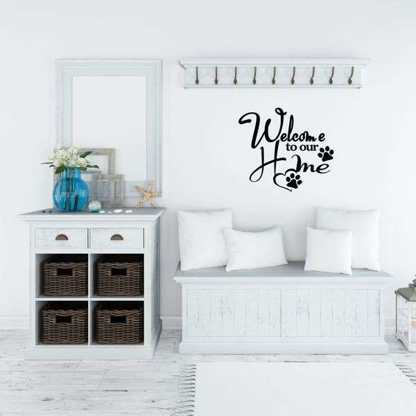 Welcome Home Sticker Black Vinyl Animals Black Vinyl Home Decor Wall Art