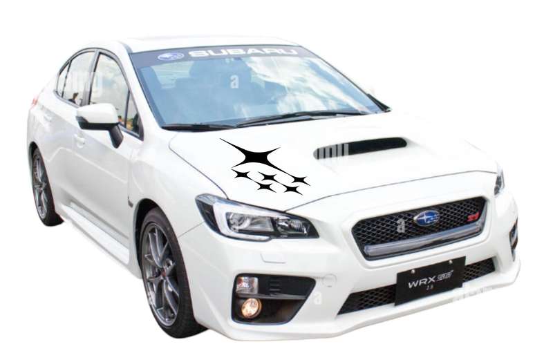 Star Car Vinyl Decal Sticker Bonnet - Black