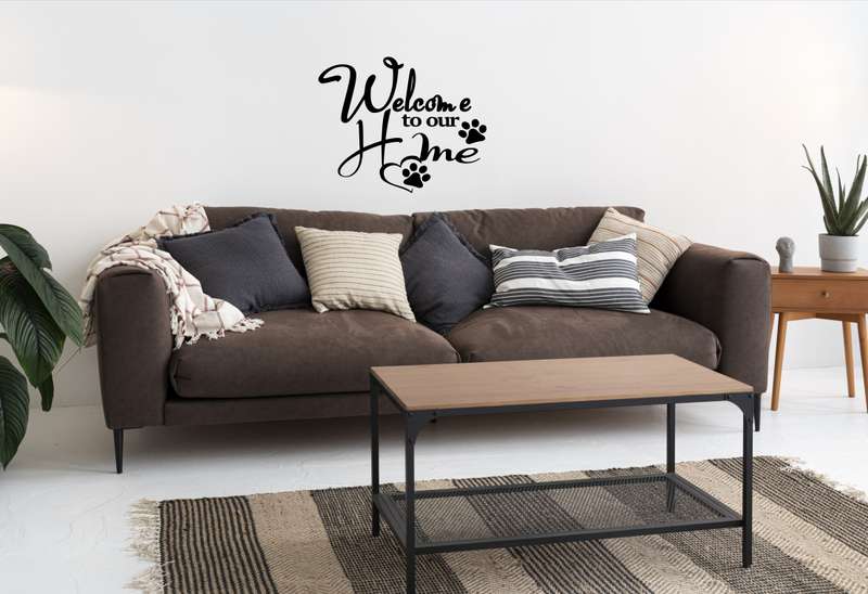 Welcome Home Sticker Black Vinyl Animals Black Vinyl Home Decor Wall Art