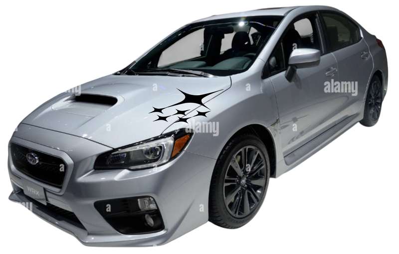 Star Car Vinyl Decal Sticker Bonnet - Black