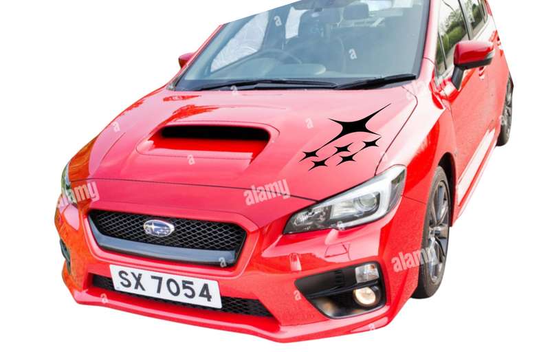 Star Car Vinyl Decal Sticker Bonnet - Black