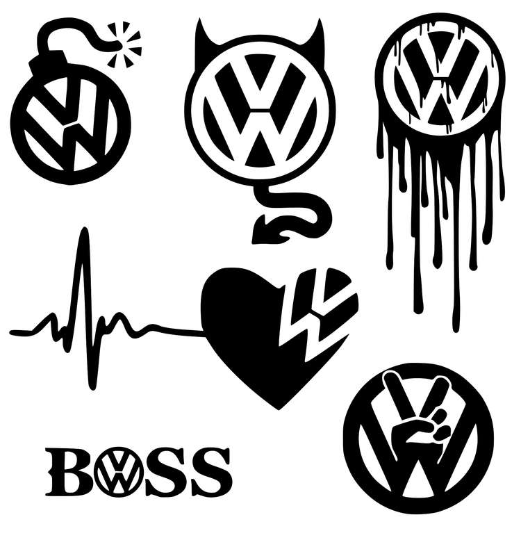 Decorative Sticker Mix Set -VW set1 - Black