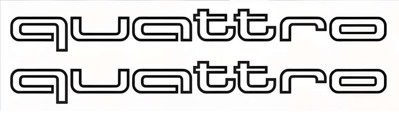Audi Styling Set Metal Fender Decals - Metal Keychain & Quattro Stickers