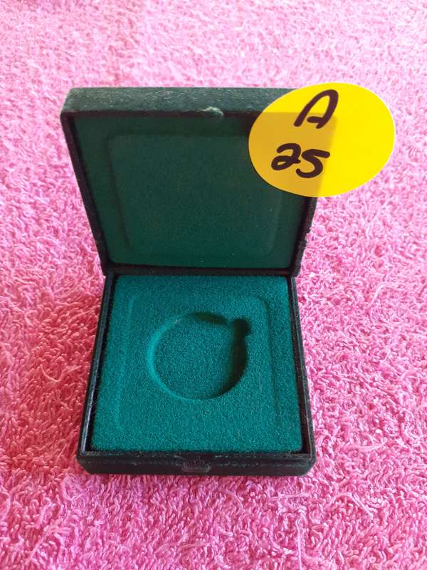 Empty Green Velvet  Coin Holder Box. Nedbank 100 Krugerrand