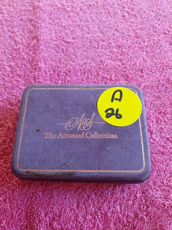 Empty Coin Holder Box. Grey Velvet Coin Box. The Attwood Collection. Made in Great Britain.