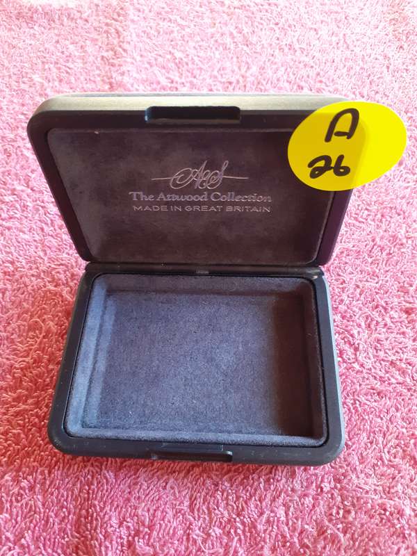 Empty Coin Holder Box. Grey Velvet Coin Box. The Attwood Collection. Made in Great Britain.