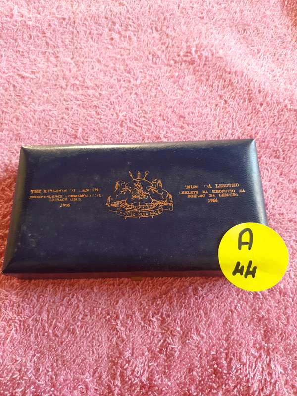 Empty Blue Coin Holder Box. The Kingdom of Lesotho - Independence Commerative Coin Issue