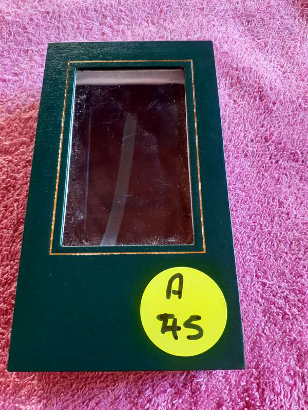 Empty Green Coin Holder Box with Plastic top