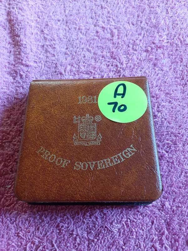 Empty Brown Coin Holder Box. Proof Sovereign Royal Mint 1981