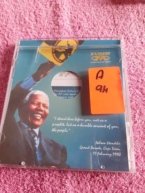 Empty CD Coin Holder. SA Mint R5 Proof - Grand Parade Cape Town 1990