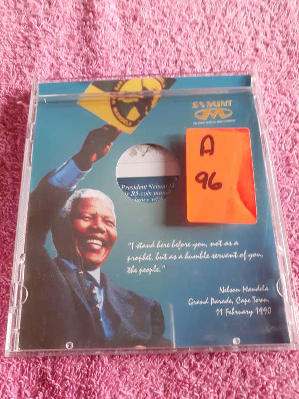 Empty CD Coin Holder. SA Mint R5 Proof - Grand Parade Cape Town 1990