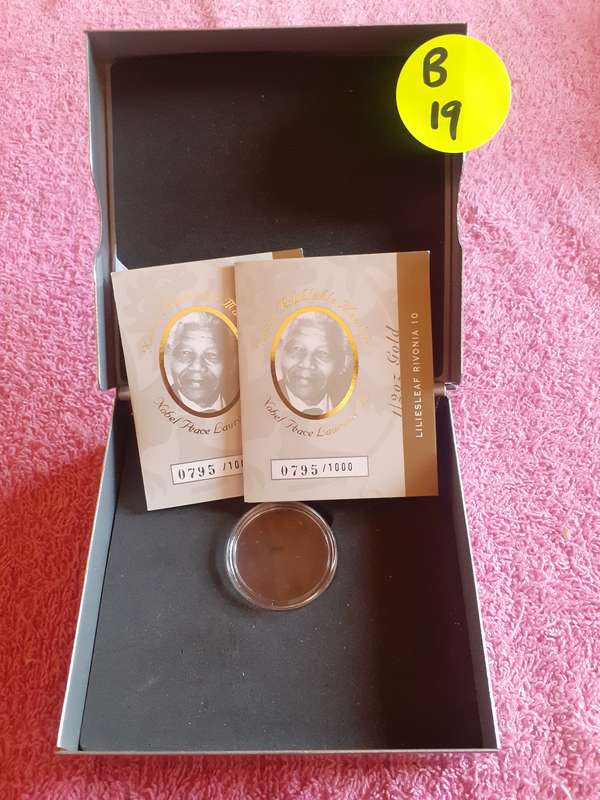 Empty Silver Steel Coin Holder Box. Liliesleaf - The Rivonia 10