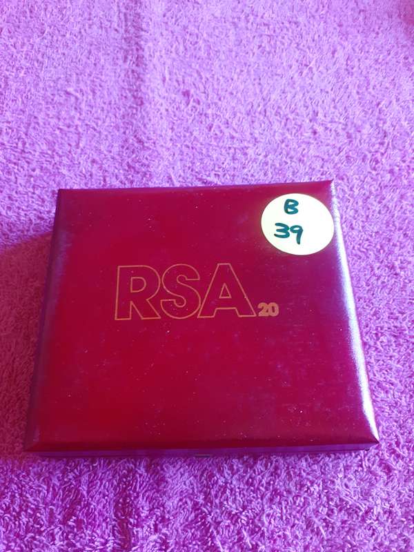 Empty Red Wooden Coin Holder Box. RSA 20 take 1 coin