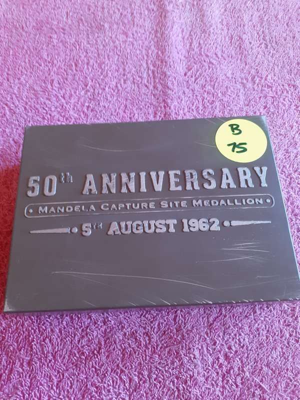Empty Steel Coin Holder Box - 50th Anniversary - Mandela Capture Site Madallion - 5 August 1962