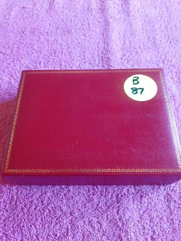Empty Red Wooden Coin Holder Box. Holds 4 Coins