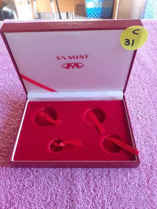 Empty Red Coin Holder Box. S A Mint