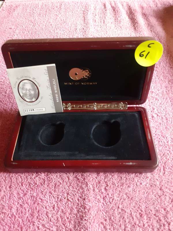 Empty Wooden Coin Holder Box. Nelson Mandela Nkosi Sikilele Twin Set