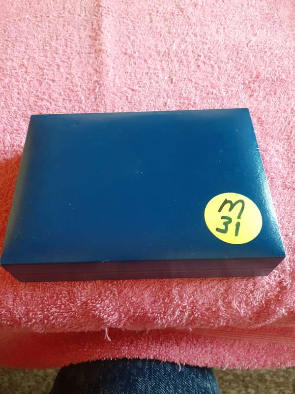Empty Blue Coin Holder Box. SA Mint -Protea Proof Set - Ten Year Anniversary of Democratic SA